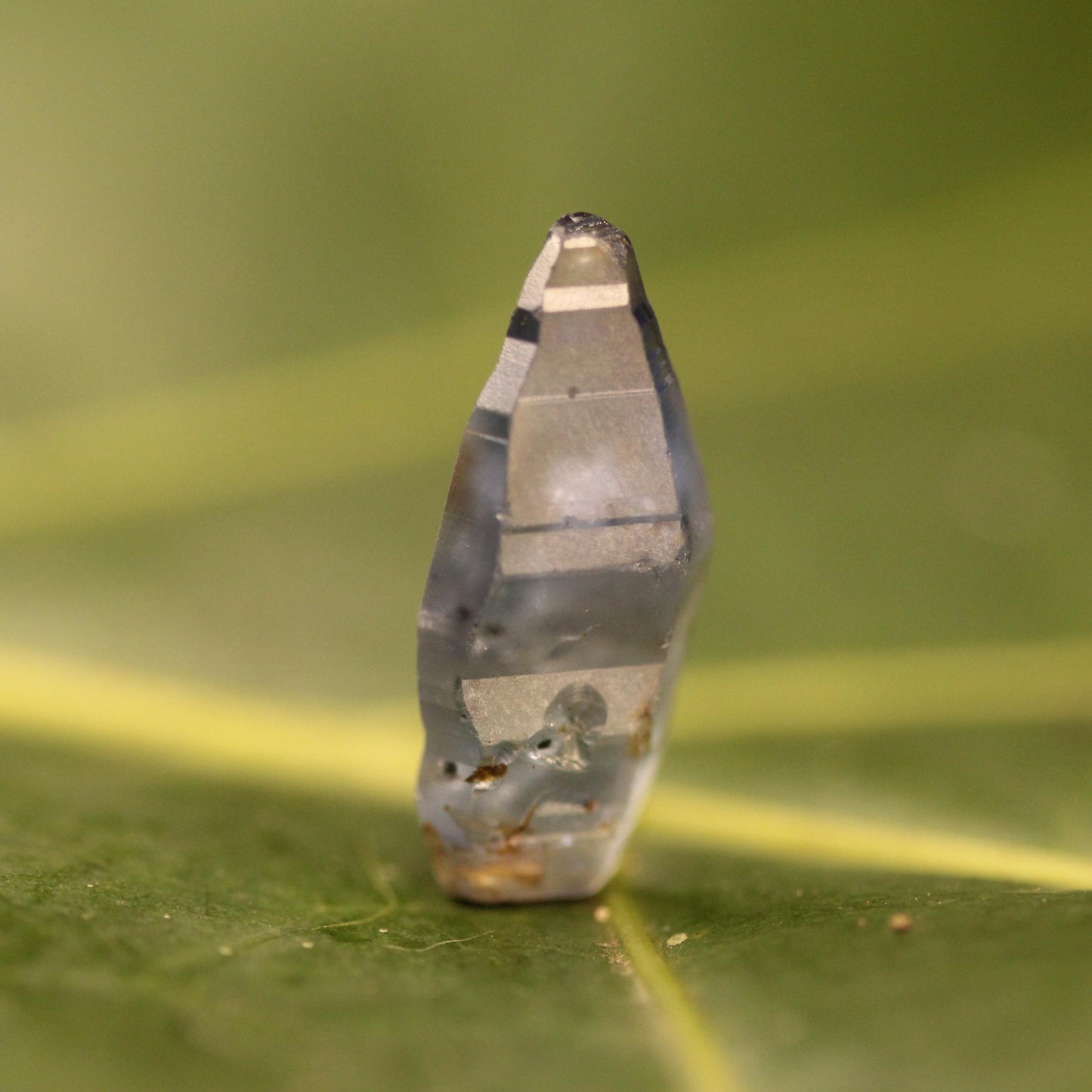 Beautiful Blue Sapphire Crystal (Corundum) ,Doubly Terminated, from Sri Lanka (Ceylon) ,6.46 cts 17.40 mm, September Birthstone