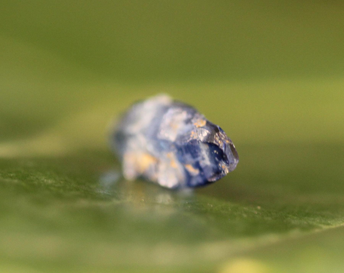 Blue Sapphire (Corundum) crystal with great luster color, from Sri Lanka ,1.65 carats, 10.9 mm , September Birthstone, doubly terminated