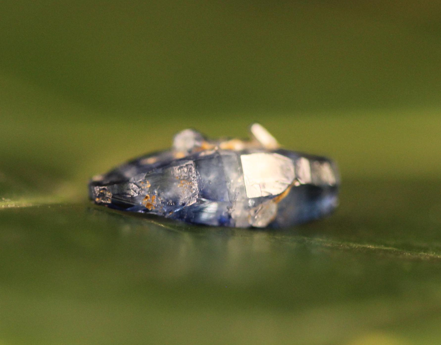 Blue Sapphire (Corundum) crystal with great luster color, from Sri Lanka ,1.65 carats, 10.9 mm , September Birthstone, doubly terminated