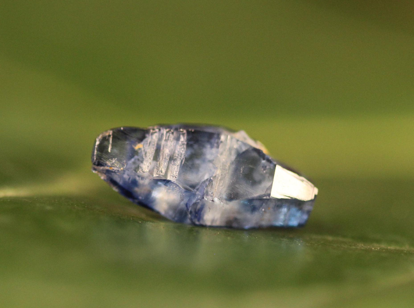 Blue Sapphire (Corundum) crystal with great luster color, from Sri Lanka ,1.65 carats, 10.9 mm , September Birthstone, doubly terminated