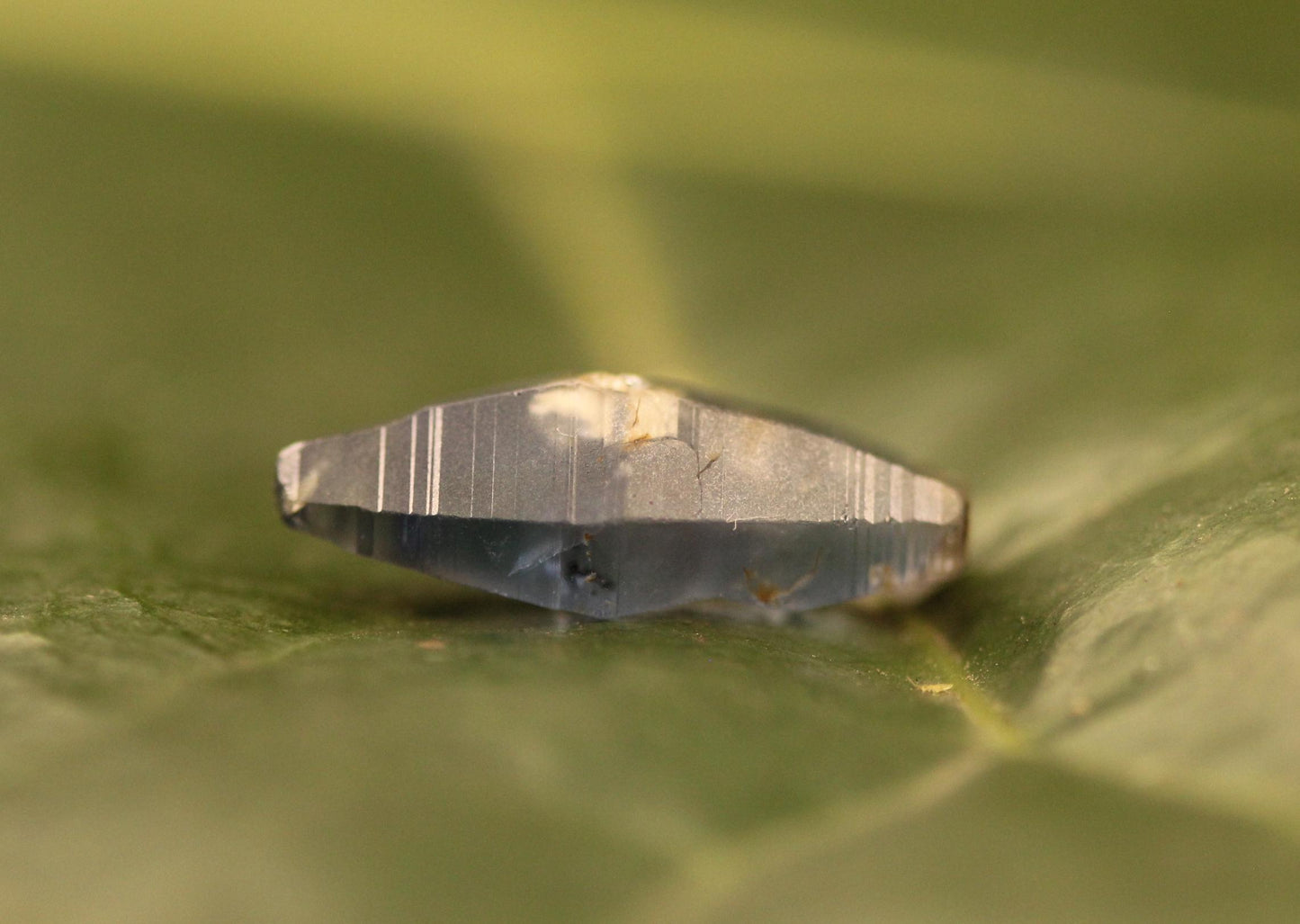 Beautiful Blue Sapphire Crystal (Corundum) ,Doubly Terminated, from Sri Lanka (Ceylon) ,6.46 cts 17.40 mm, September Birthstone