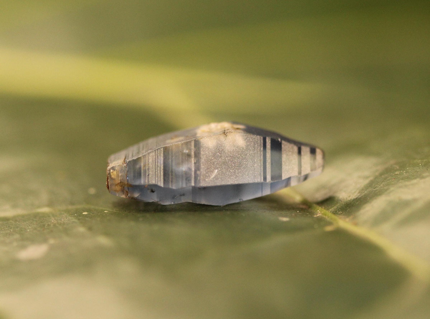 Beautiful Blue Sapphire Crystal (Corundum) ,Doubly Terminated, from Sri Lanka (Ceylon) ,6.46 cts 17.40 mm, September Birthstone