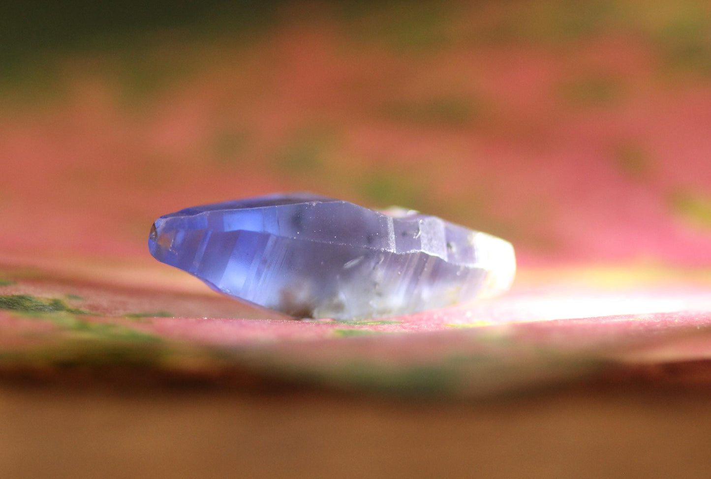 Beautiful Blue Sapphire Crystal (Corundum) ,Doubly Terminated, from Sri Lanka (Ceylon) ,6.46 cts 17.40 mm, September Birthstone