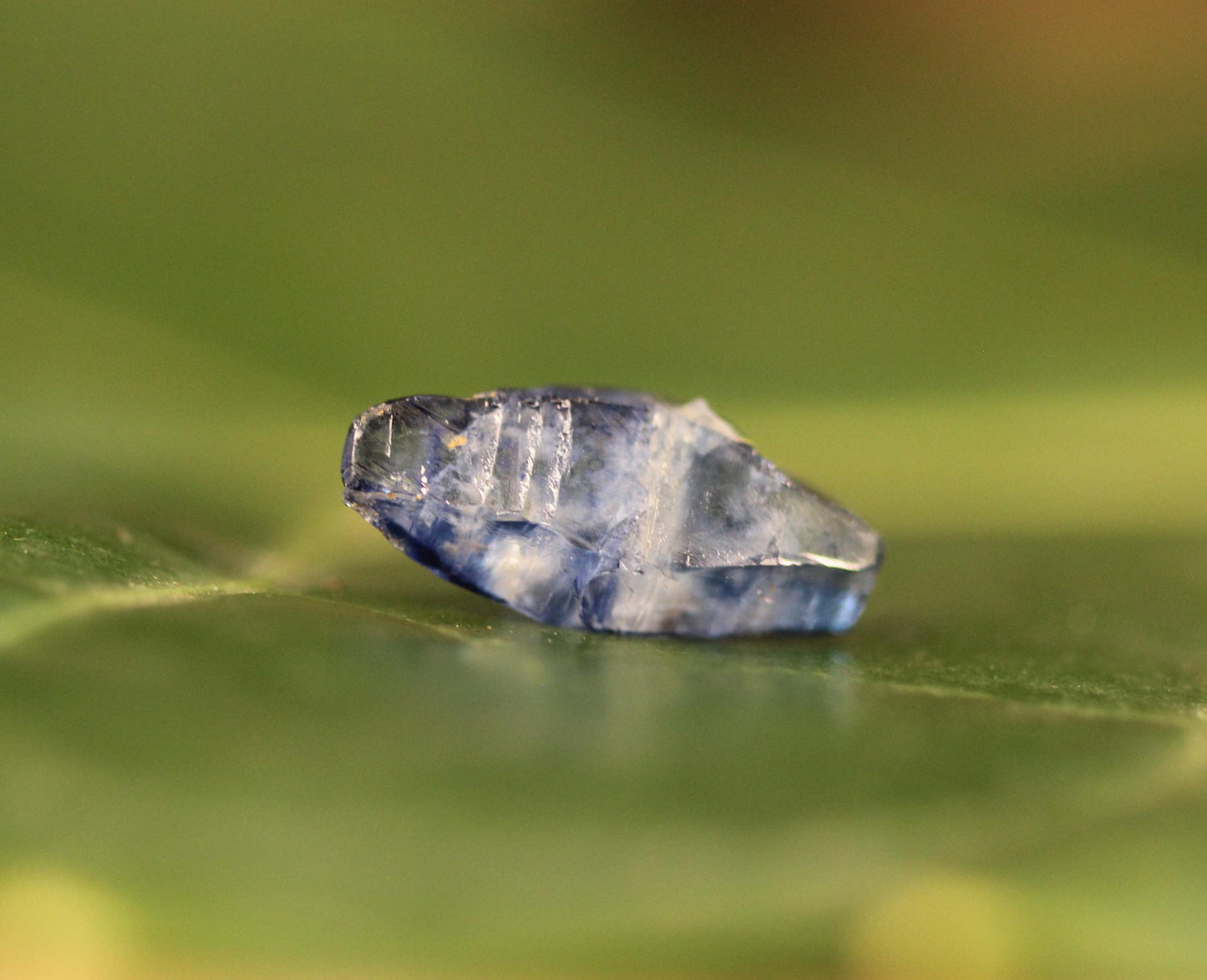 Blue Sapphire (Corundum) crystal with great luster color, from Sri Lanka ,1.65 carats, 10.9 mm , September Birthstone, doubly terminated