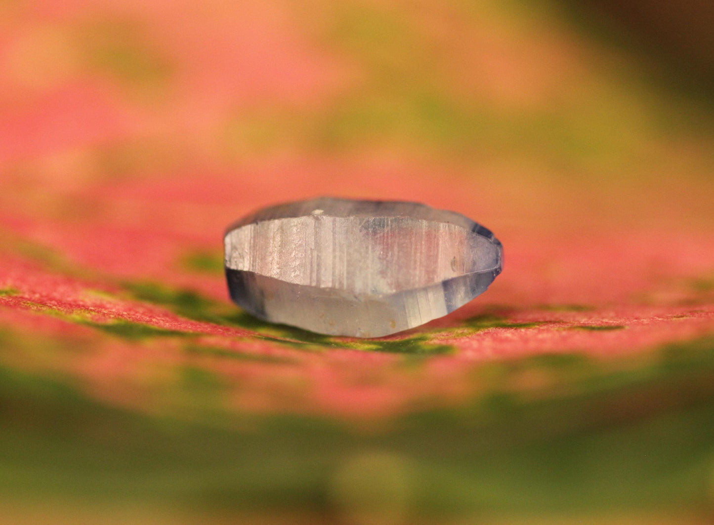 Beautiful Blue Sapphire Crystal (Corundum) with great transparency and luster, from Sri Lanka (Ceylon), 3.12cts 11.1mm, Doubly terminated