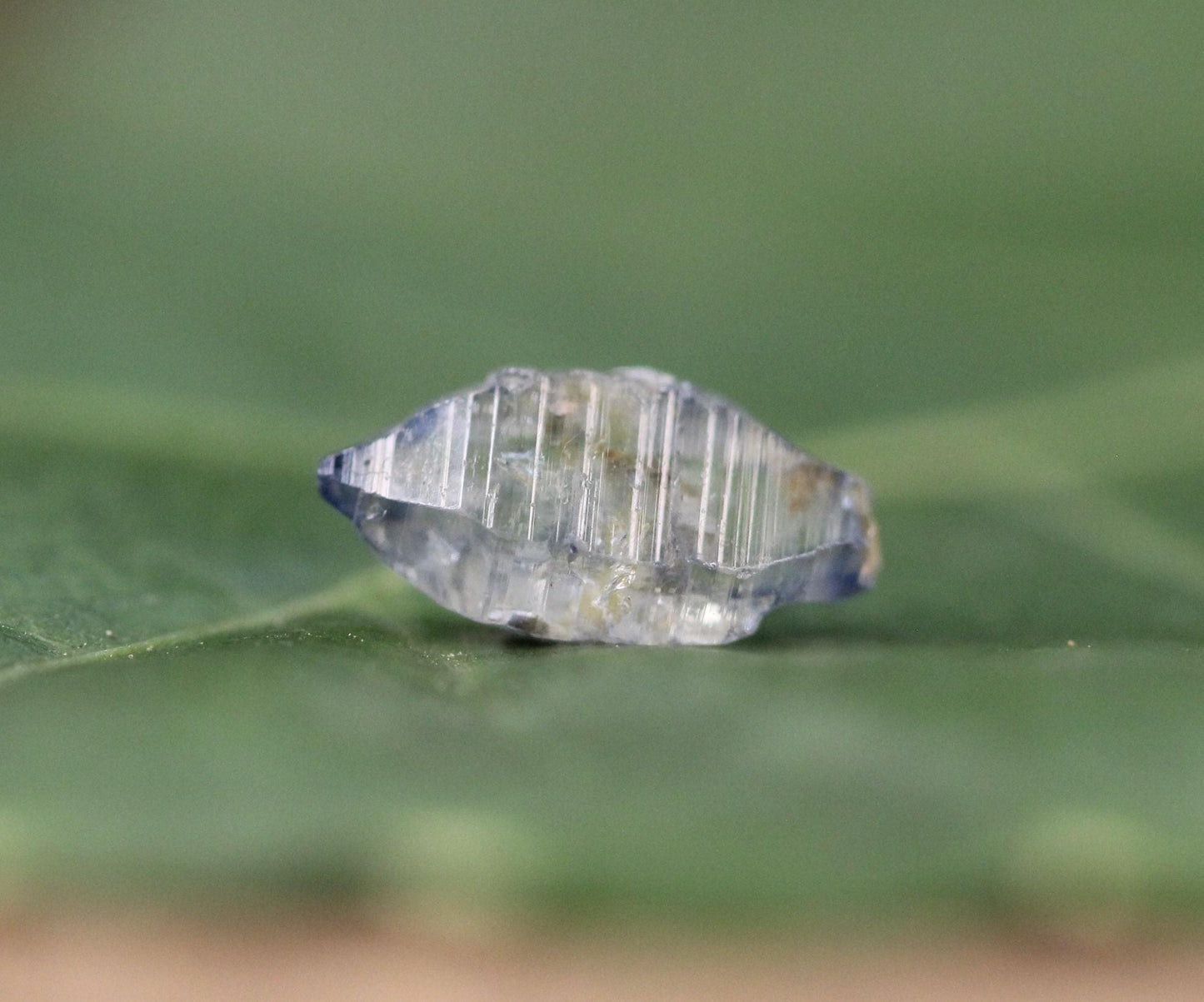 Beautiful Blue and White Sapphire Crystal (Corundum) with High Luster and Transparency, from Sri Lanka ,3.16 carats 11.6 mm