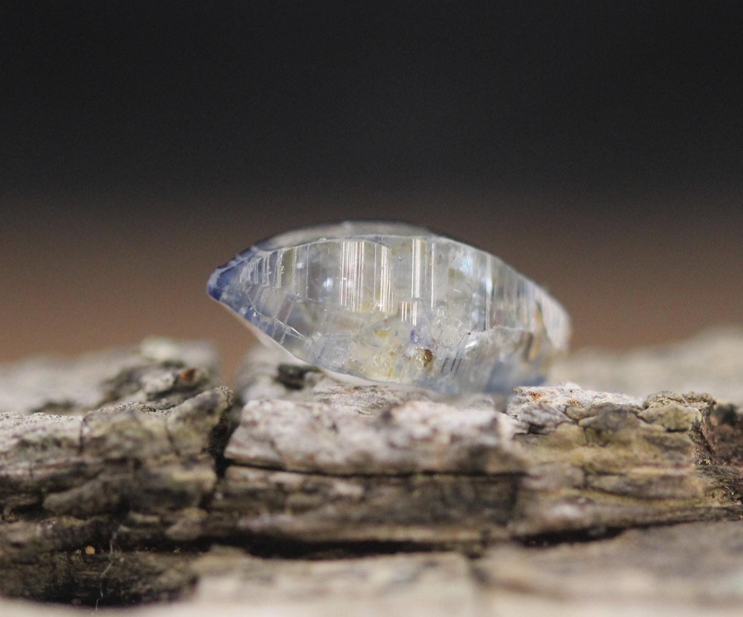 Beautiful Blue and White Sapphire Crystal (Corundum) with High Luster and Transparency, from Sri Lanka ,3.16 carats 11.6 mm