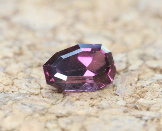 Dark Magenta Purple Spinel from Sri Lanka, Natural Unheated Loose Gemstone, 1.67 carats, Unique Shape, August Birthstone