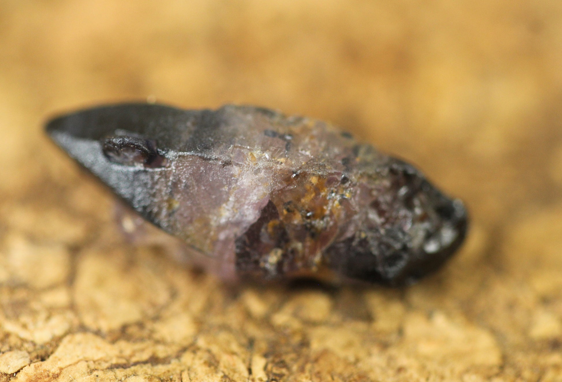 Rare and unique Blue and Pink Corundum (Sapphire) crystal from Sri Lanka, also contains a small child crystal, 6.65 cts, 18.0mm