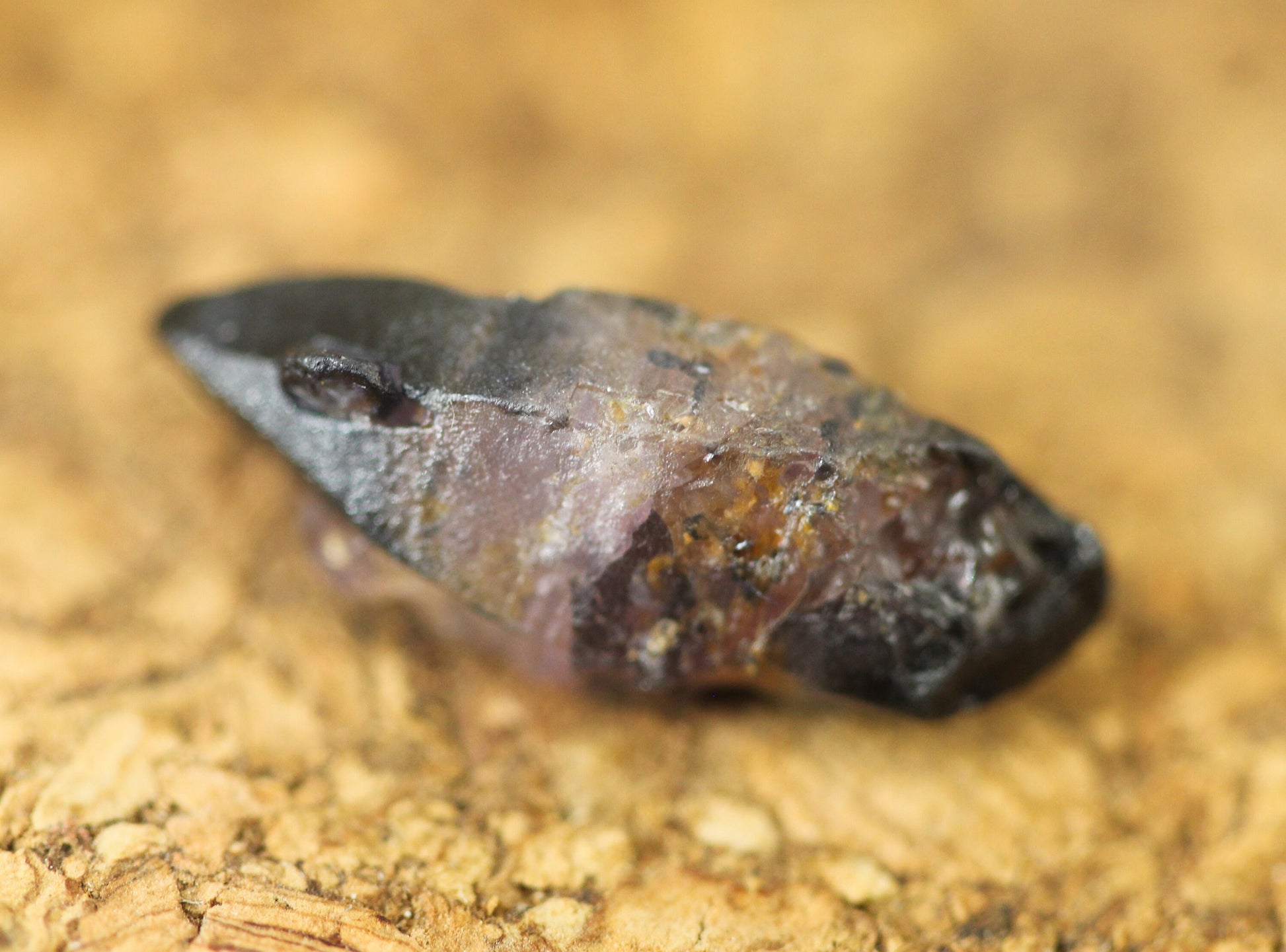 Rare and unique Blue and Pink Corundum (Sapphire) crystal from Sri Lanka, also contains a small child crystal, 6.65 cts, 18.0mm