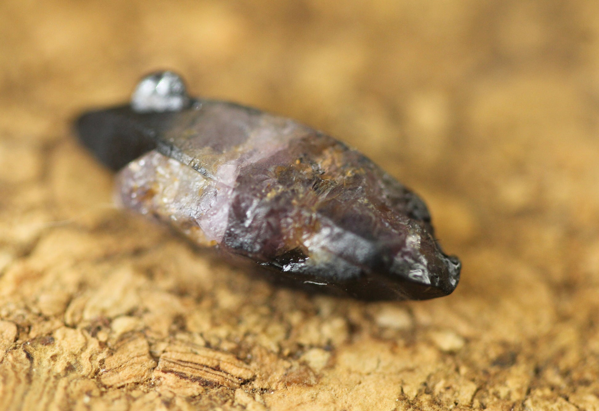 Rare and unique Blue and Pink Corundum (Sapphire) crystal from Sri Lanka, also contains a small child crystal, 6.65 cts, 18.0mm