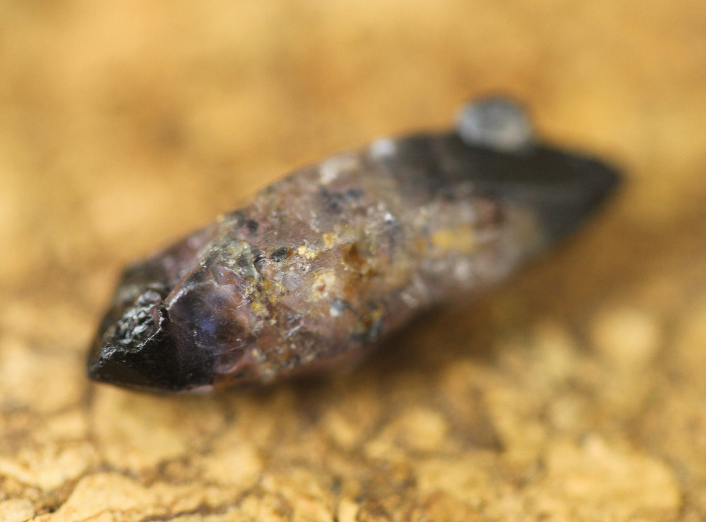 Rare and unique Blue and Pink Corundum (Sapphire) crystal from Sri Lanka, also contains a small child crystal, 6.65 cts, 18.0mm