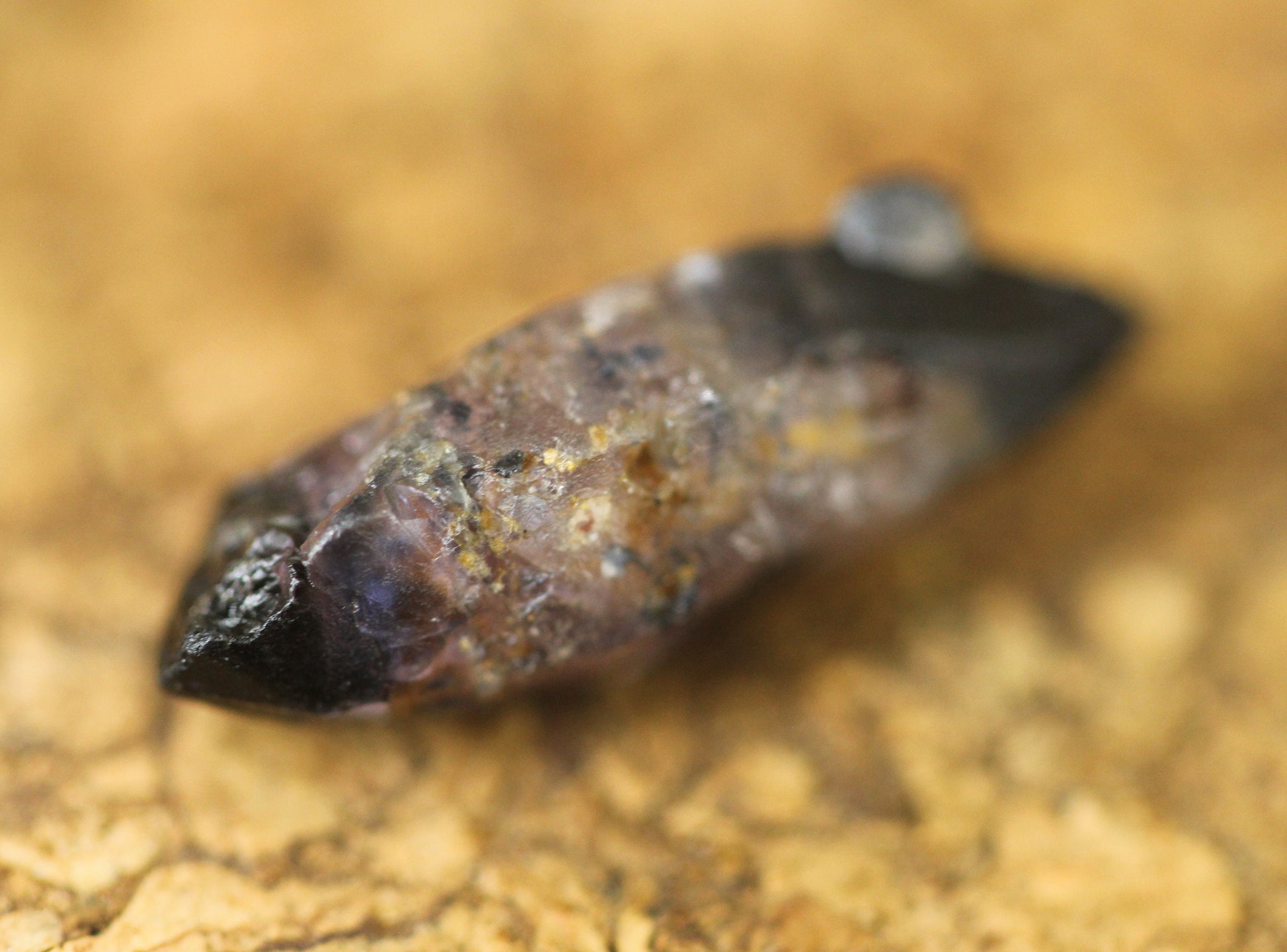Rare and unique Blue and Pink Corundum (Sapphire) crystal from Sri Lanka, also contains a small child crystal, 6.65 cts, 18.0mm