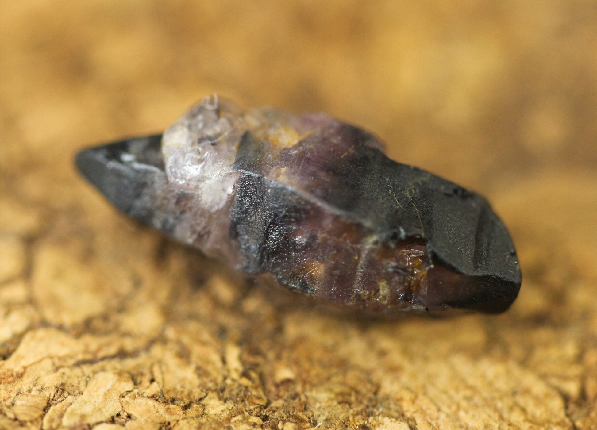 Rare and unique Blue and Pink Corundum (Sapphire) crystal from Sri Lanka, also contains a small child crystal, 6.65 cts, 18.0mm