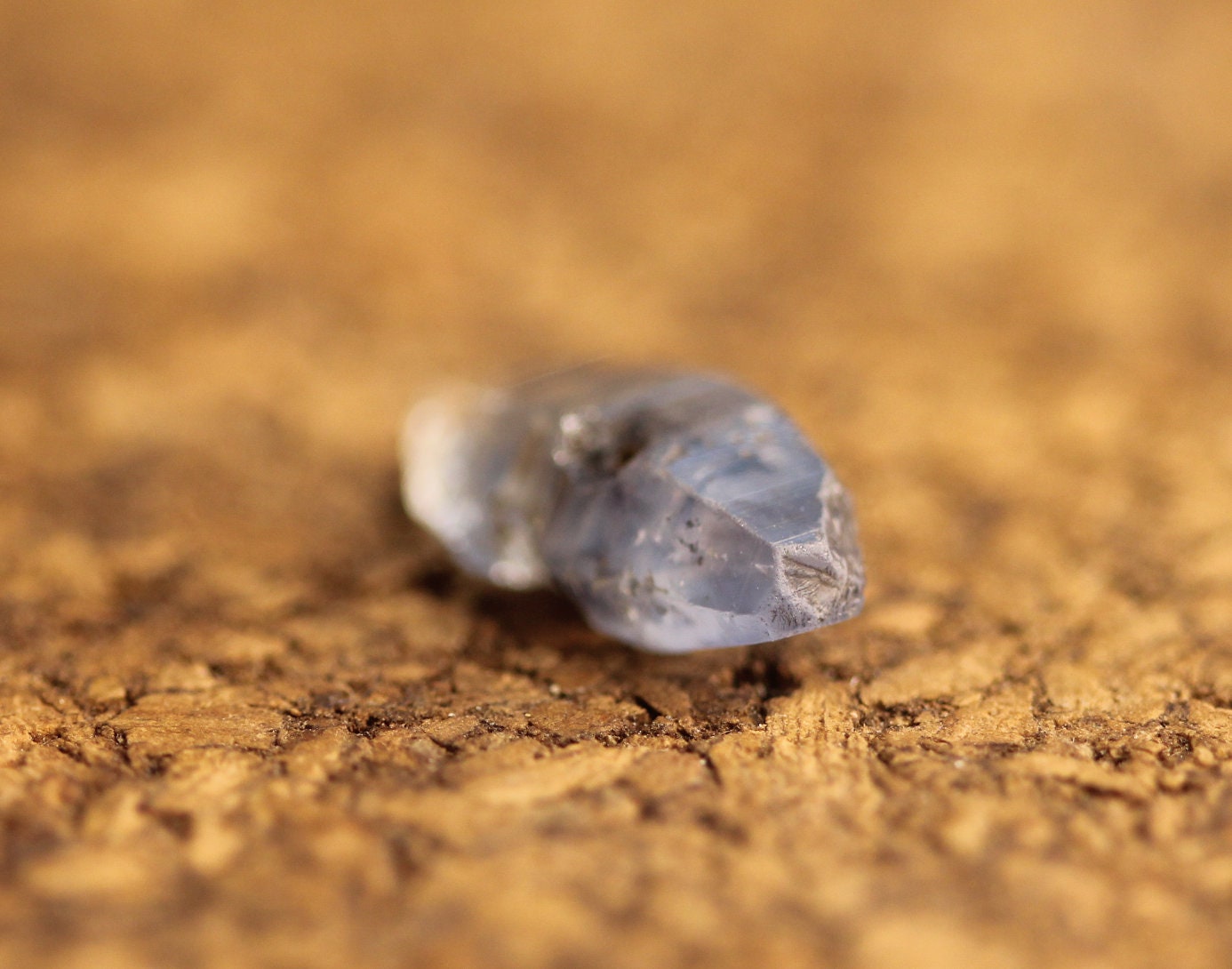 Blue Sapphire (Corundum) crystal from Sri Lanka (Ceylon) with a transparent body and great luster. Doubly Terminated, 3.32 carats, 13.4 mm