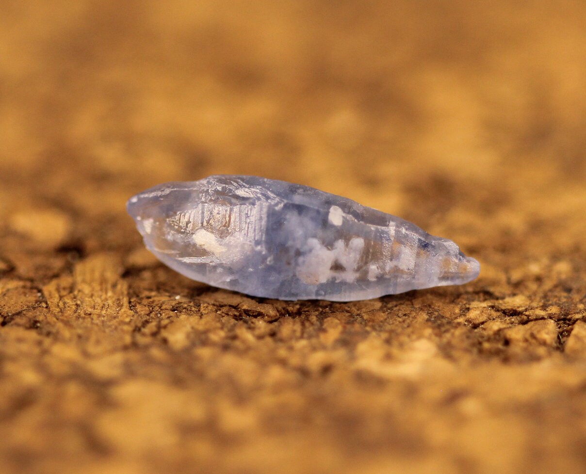 Blue Sapphire (Corundum) crystal from Sri Lanka (Ceylon) with a transparent body and great luster ,1.84 carats, 13.5 mm