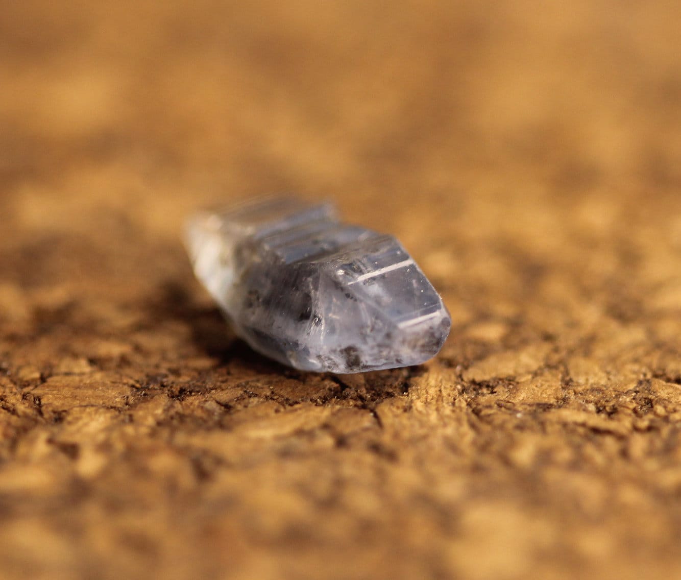 Blue Sapphire (Corundum) crystal from Sri Lanka (Ceylon) with a transparent body and great luster. Doubly Terminated, 3.32 carats, 13.4 mm