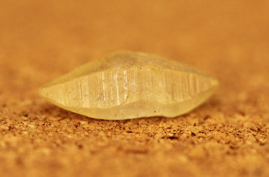 Yellow Sapphire Crystal (Corundum) with Good Transparency and Bipyramidal Shape, 4.33 carats, 15.9 mm. Doubly Terminated