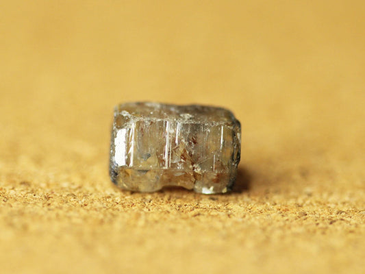 Bicolor - Blue and Yellow Sapphire Barrel Shape Crystal (Corundum) with High Transparency , 7.40 carats10.3 mm, September Birthstone