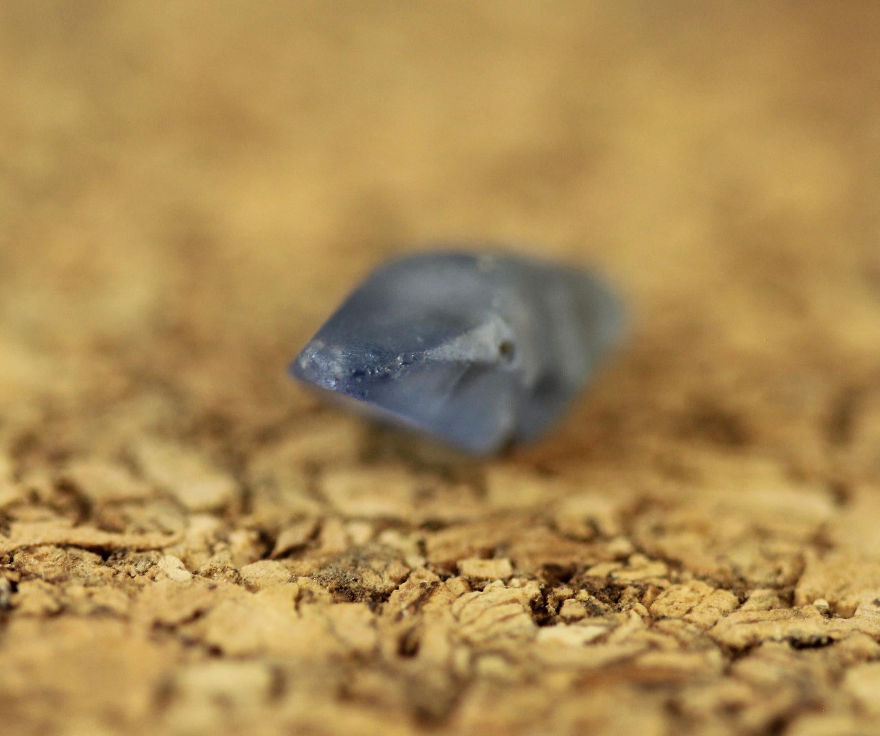 Blue Sapphire crystal (Corundum) with a really nice shape, from Sri Lanka , Doubly Terminated 6.86 carats 16.8 mm, September Birthstone