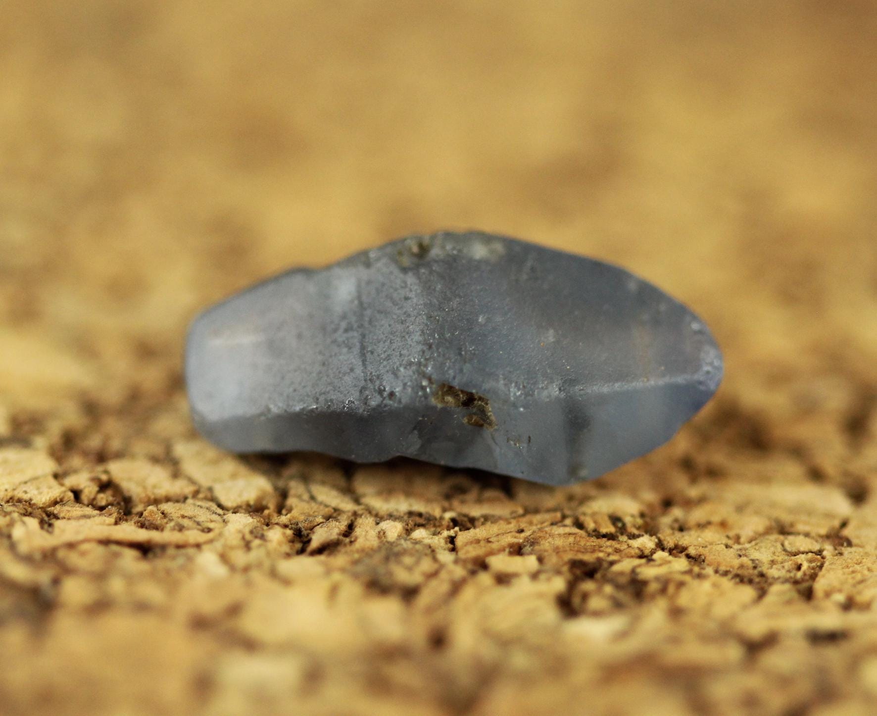 Blue Sapphire crystal (Corundum) with a really nice shape, from Sri Lanka , Doubly Terminated 6.86 carats 16.8 mm, September Birthstone