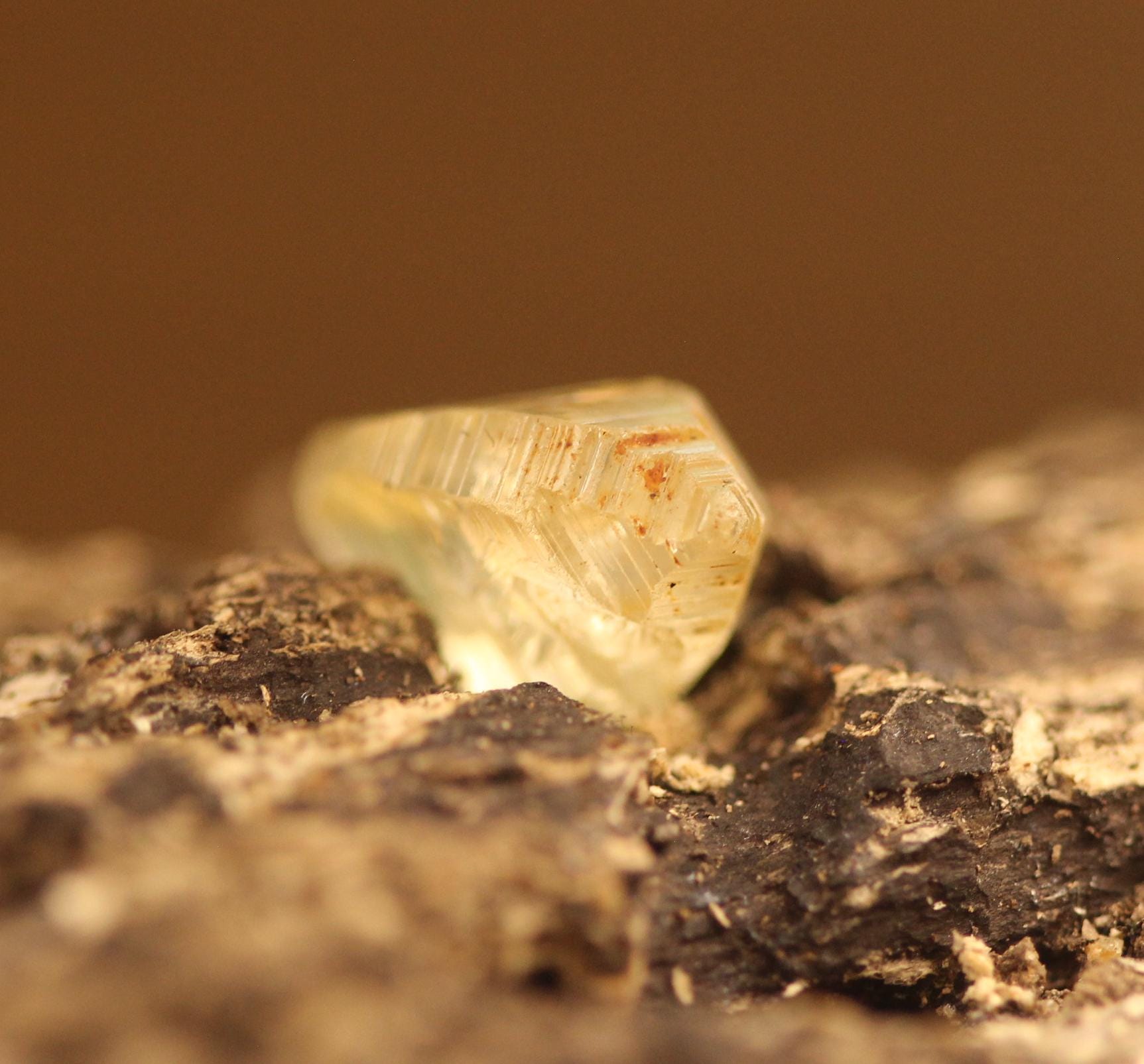 Beautiful Yellow Sapphire (Corundum) Record Keeper Crystal from Sri Lanka with Superb Transparency and Luster. 5.78 carats, 14.3 mm