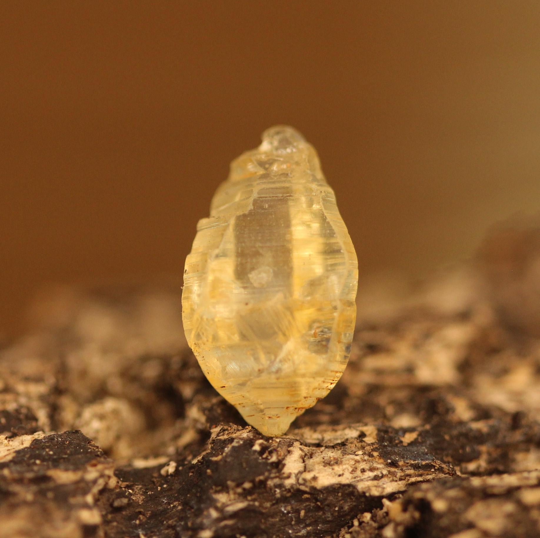 Beautiful Yellow Sapphire (Corundum) Record Keeper Crystal from Sri Lanka with Superb Transparency and Luster. 5.78 carats, 14.3 mm
