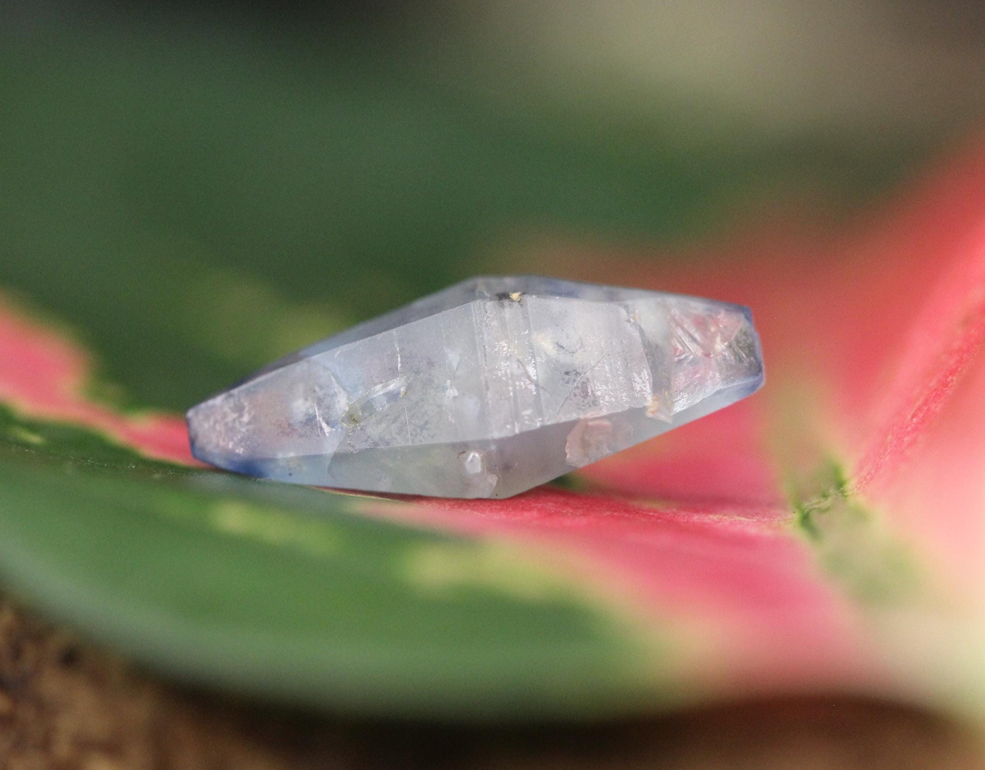 Beautiful Blue Sapphire Crystal (Corundum) ,Doubly Terminated, from Sri Lanka (Ceylon) , 5.47 cts, 18.30 mm, September Birthstone