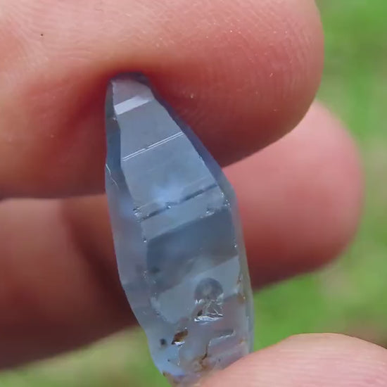 Beautiful Blue Sapphire Crystal (Corundum) ,Doubly Terminated, from Sri Lanka (Ceylon)  ,6.46 cts 17.40 mm, September Birthstone