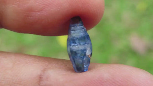 Blue Sapphire  (Corundum) crystal with great luster color, from Sri Lanka ,1.65 carats, 10.9 mm , September Birthstone,  doubly terminated
