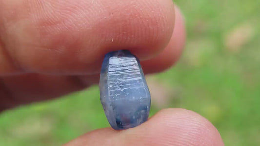 Beautiful Blue Sapphire Crystal (Corundum) with great transparency and luster, from Sri Lanka (Ceylon), 2.58cts 9.5mm, Record Keeper