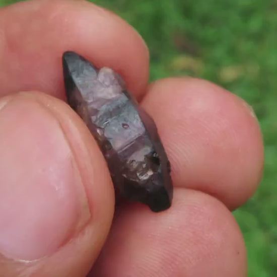 Rare and unique Blue and Pink Corundum (Sapphire) crystal from Sri Lanka, also contains a small child crystal, 6.65 cts, 18.0mm