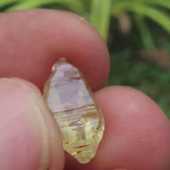 Beautiful Yellow Sapphire (Corundum) Record Keeper Crystal from Sri Lanka with Superb Transparency and Luster. 5.78 carats, 14.3 mm
