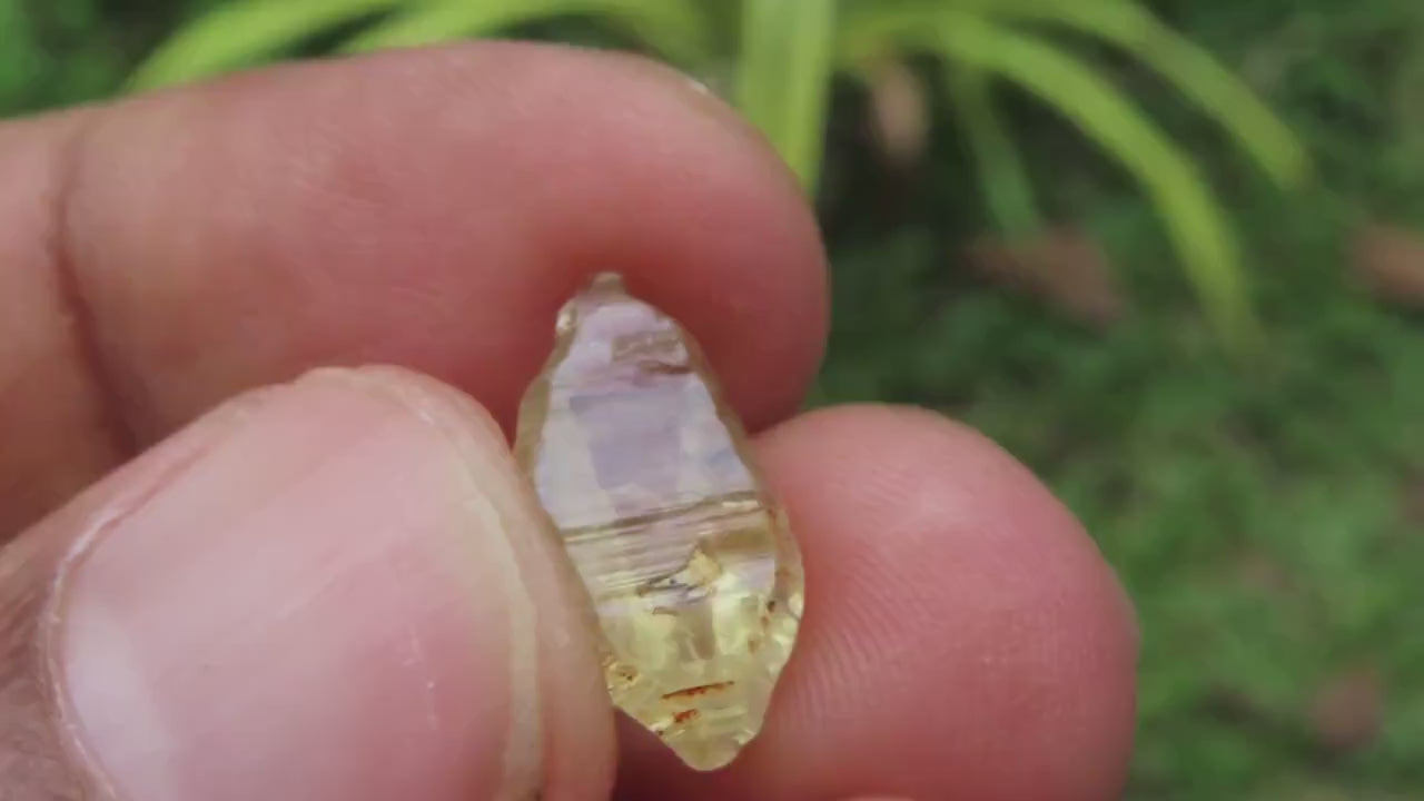 Beautiful Yellow Sapphire (Corundum) Record Keeper Crystal from Sri Lanka with Superb Transparency and Luster. 5.78 carats, 14.3 mm
