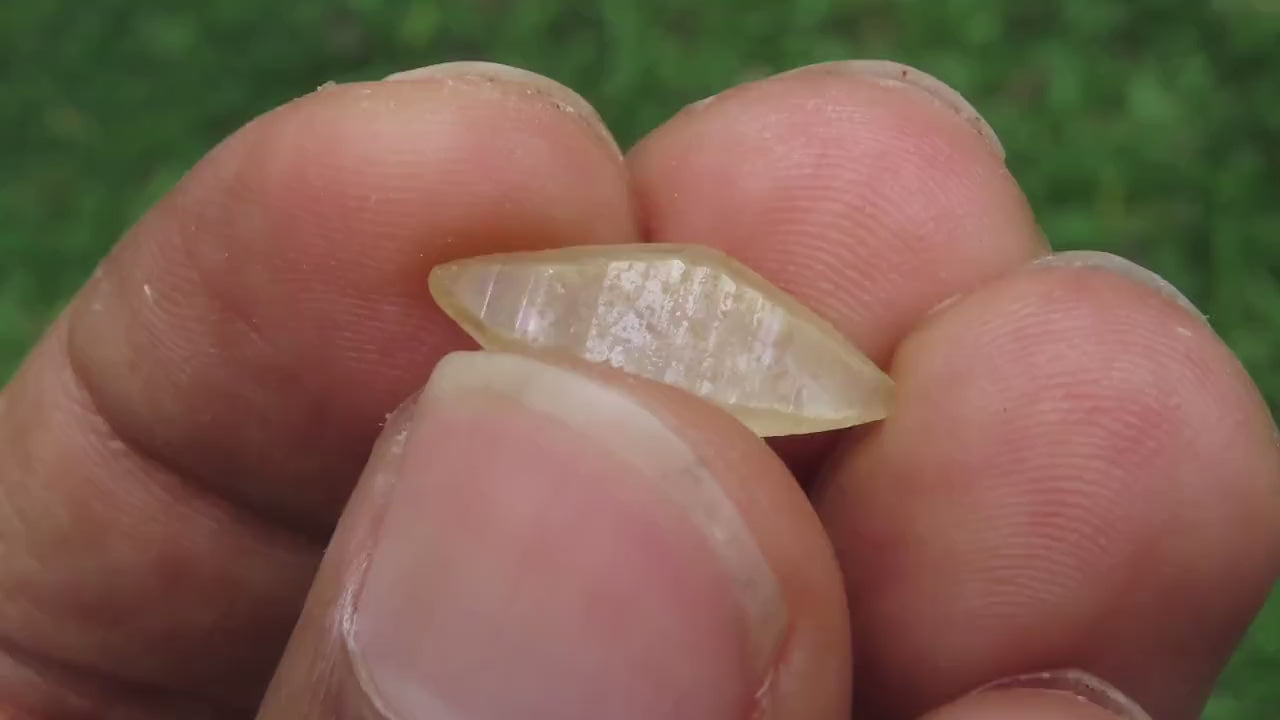 Yellow Sapphire Crystal (Corundum)  with Good Transparency and Bipyramidal Shape, 4.33 carats, 15.9 mm. Doubly Terminated