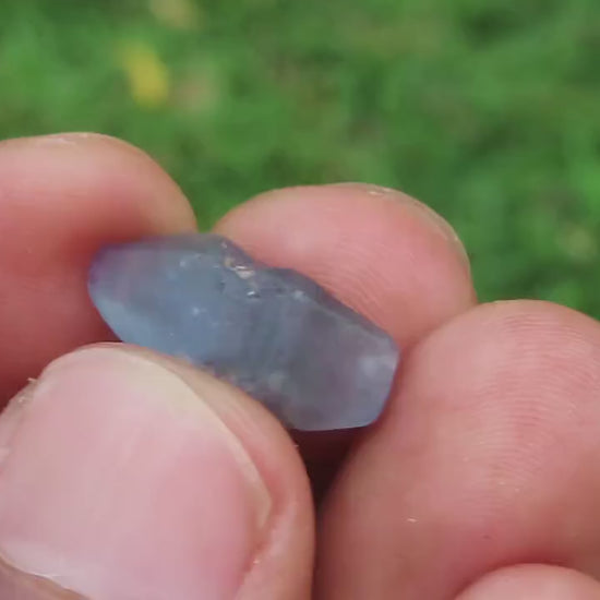 Blue Sapphire crystal (Corundum) with a really nice shape, from Sri Lanka , Doubly Terminated 6.86 carats 16.8 mm, September Birthstone