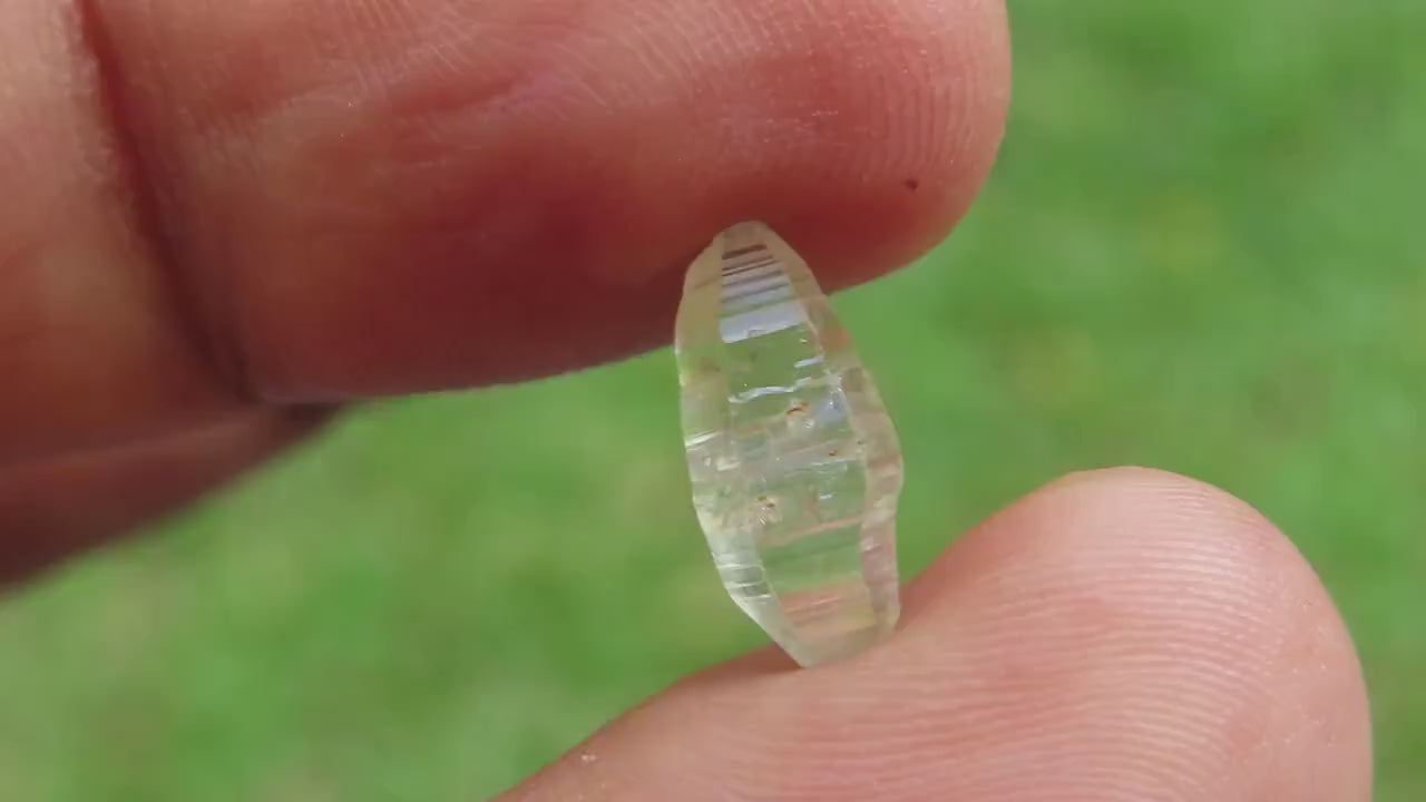 Beautiful Yellow Sapphire (Corundum) Record Keeper Crystal from Sri Lanka with Superb Shape, Transparency and Luster. 2.31 carats, 11.6 mm